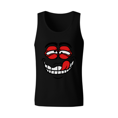 Goofy Grinning Cartoon Face Streetwear Tank Top