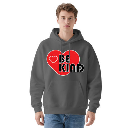 Red Heart BE KIND Positive Graphic Hoodie, Versatile Cozy Style