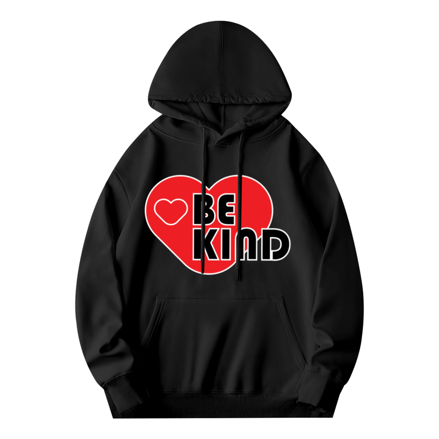 Red Heart BE KIND Positive Graphic Hoodie, Versatile Cozy Style