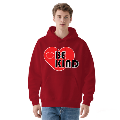 Red Heart BE KIND Positive Graphic Hoodie, Versatile Cozy Style