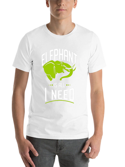 Elephant Is All I Need Black Graphic T-Shirt