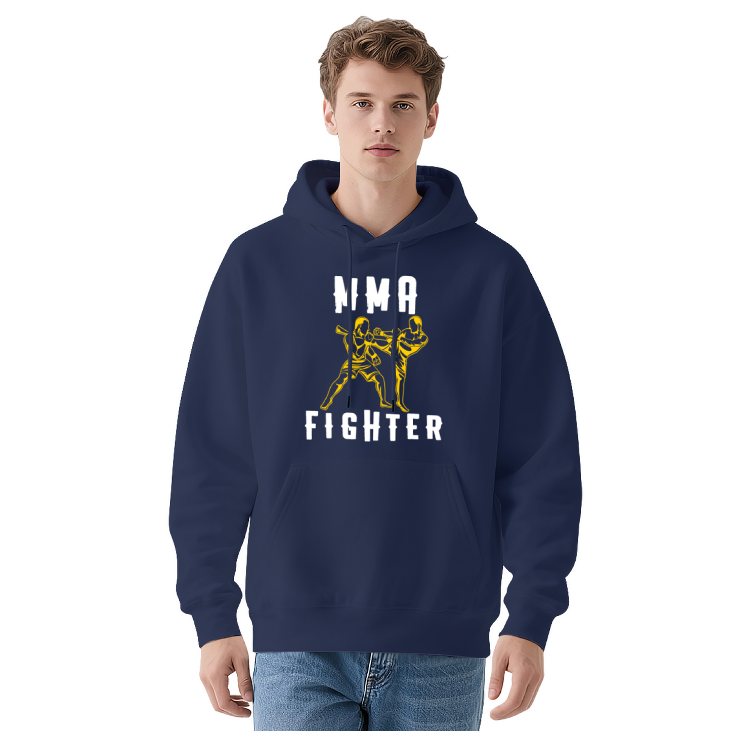 MMA Fighter Muay Thai Boxing Graphic Red Hoodie, Comfortable Unisex Daily Pullover