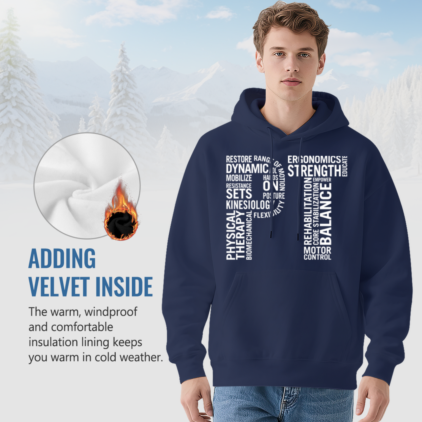 Physical Therapy Word Cloud Unisex Hoodie, All-Day Relax Fit
