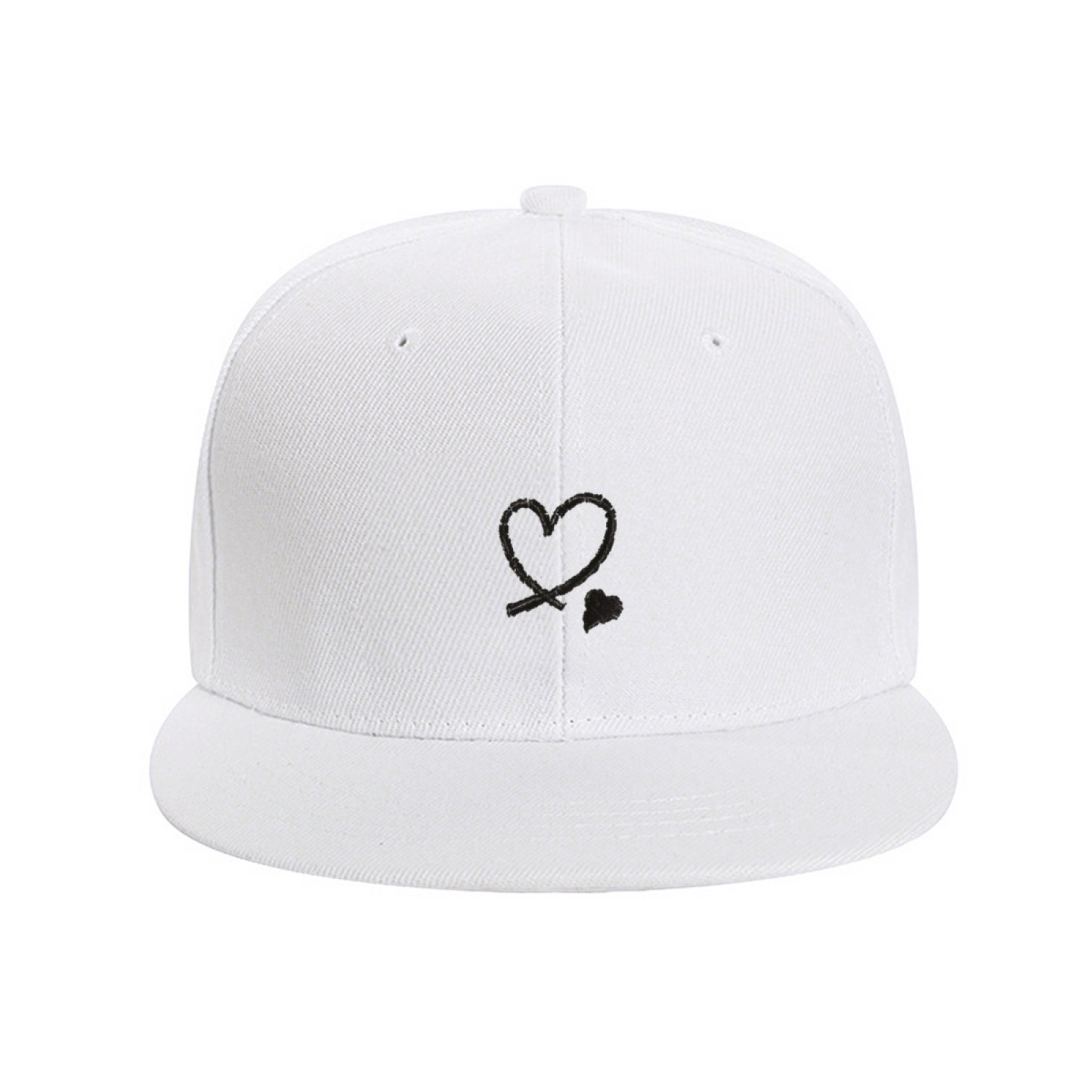 Minimalist Cross Heart Sketch White Cute Flat Sun Hat