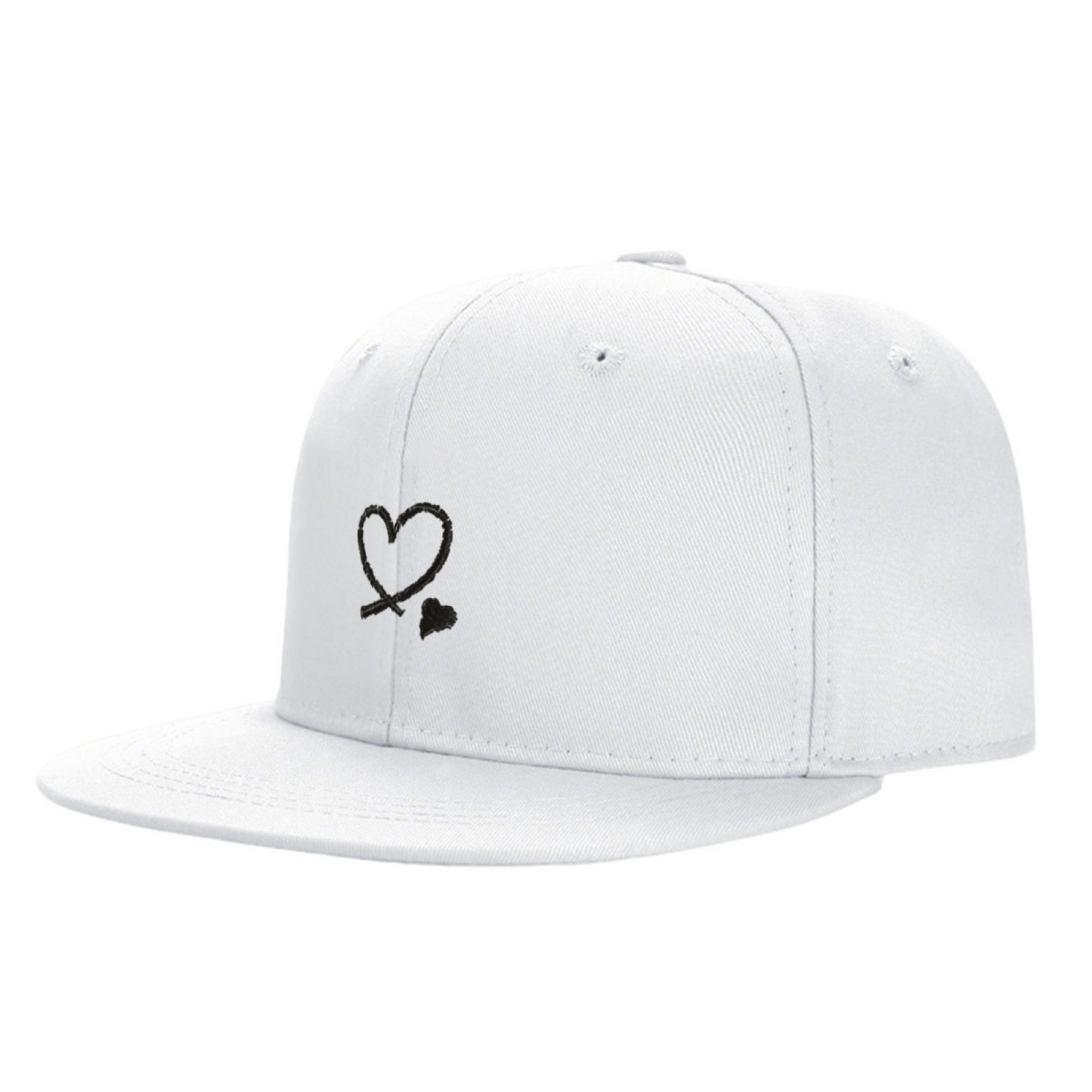 Minimalist Cross Heart Sketch White Cute Flat Sun Hat