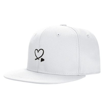 Minimalist Cross Heart Sketch White Cute Flat Sun Hat