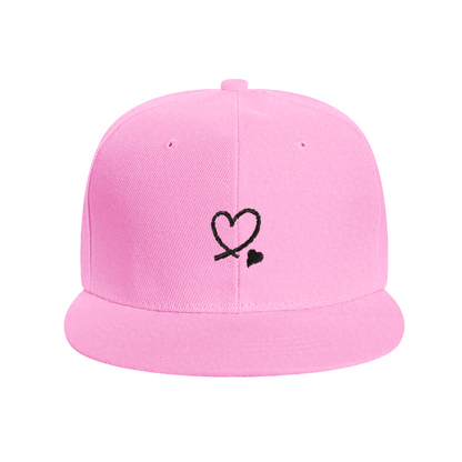 Minimalist Cross Heart Sketch White Cute Flat Sun Hat