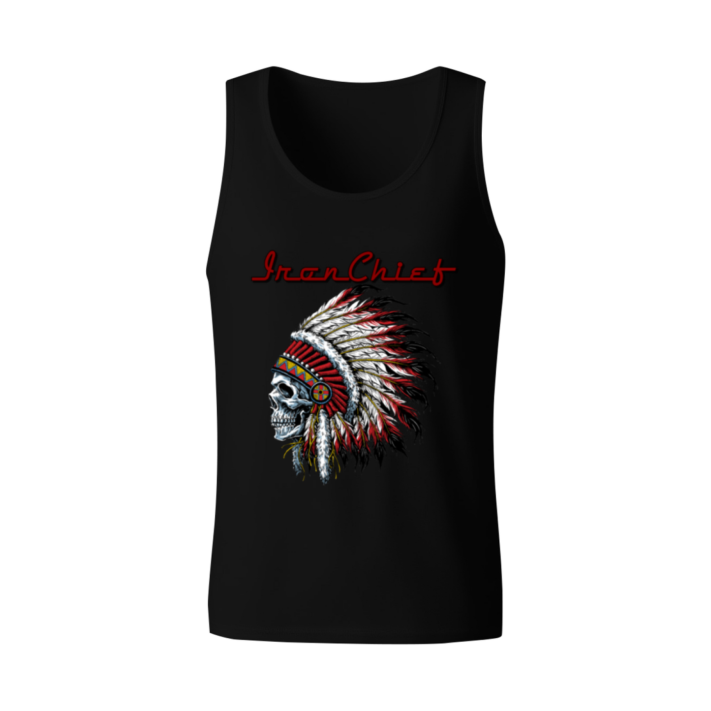 Iron Chief Native American Skull Headdress Tank