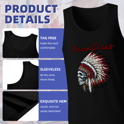 Iron Chief Native American Skull Headdress Tank