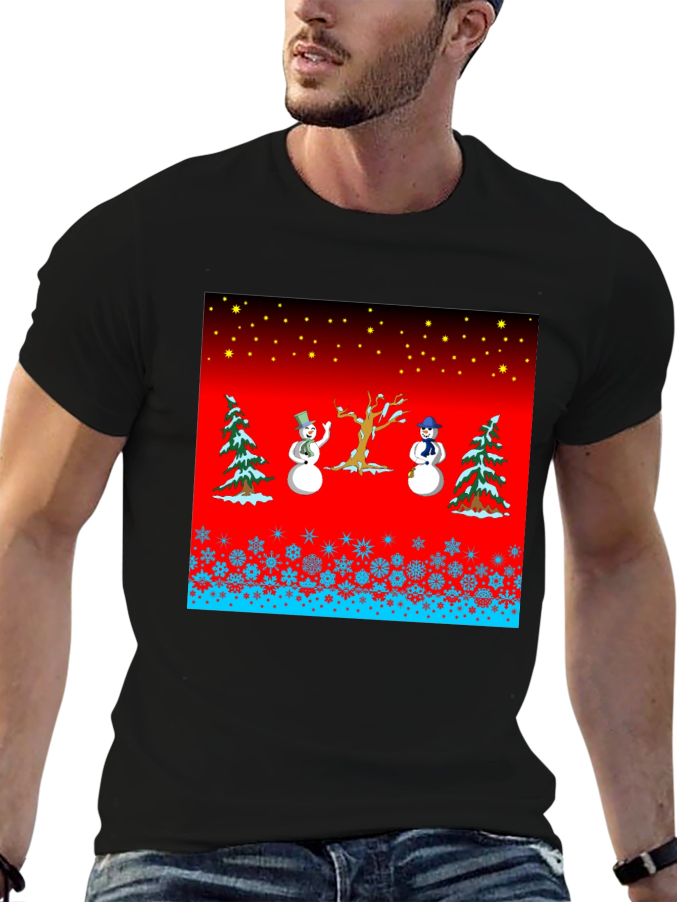 Festive Winter Snowman Graphic Tee