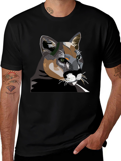 Cool Cat Graphic T-Shirt - Black Cotton Tee