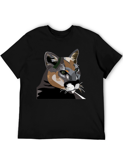Cool Cat Graphic T-Shirt - Black Cotton Tee