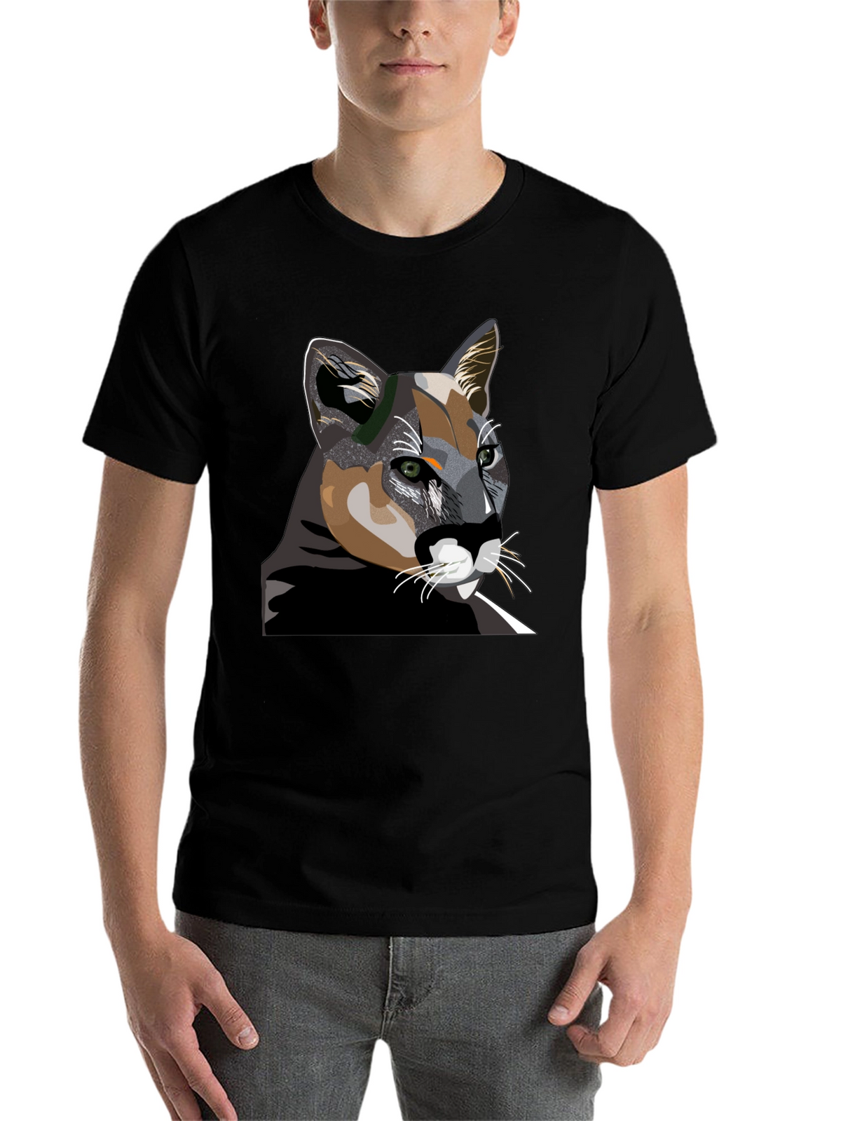 Cool Cat Graphic T-Shirt - Black Cotton Tee