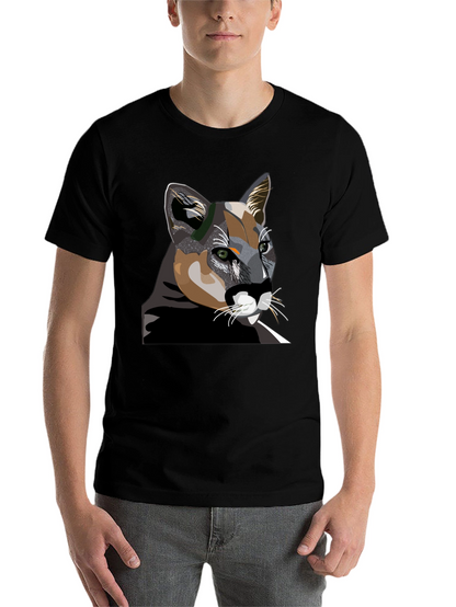 Cool Cat Graphic T-Shirt - Black Cotton Tee
