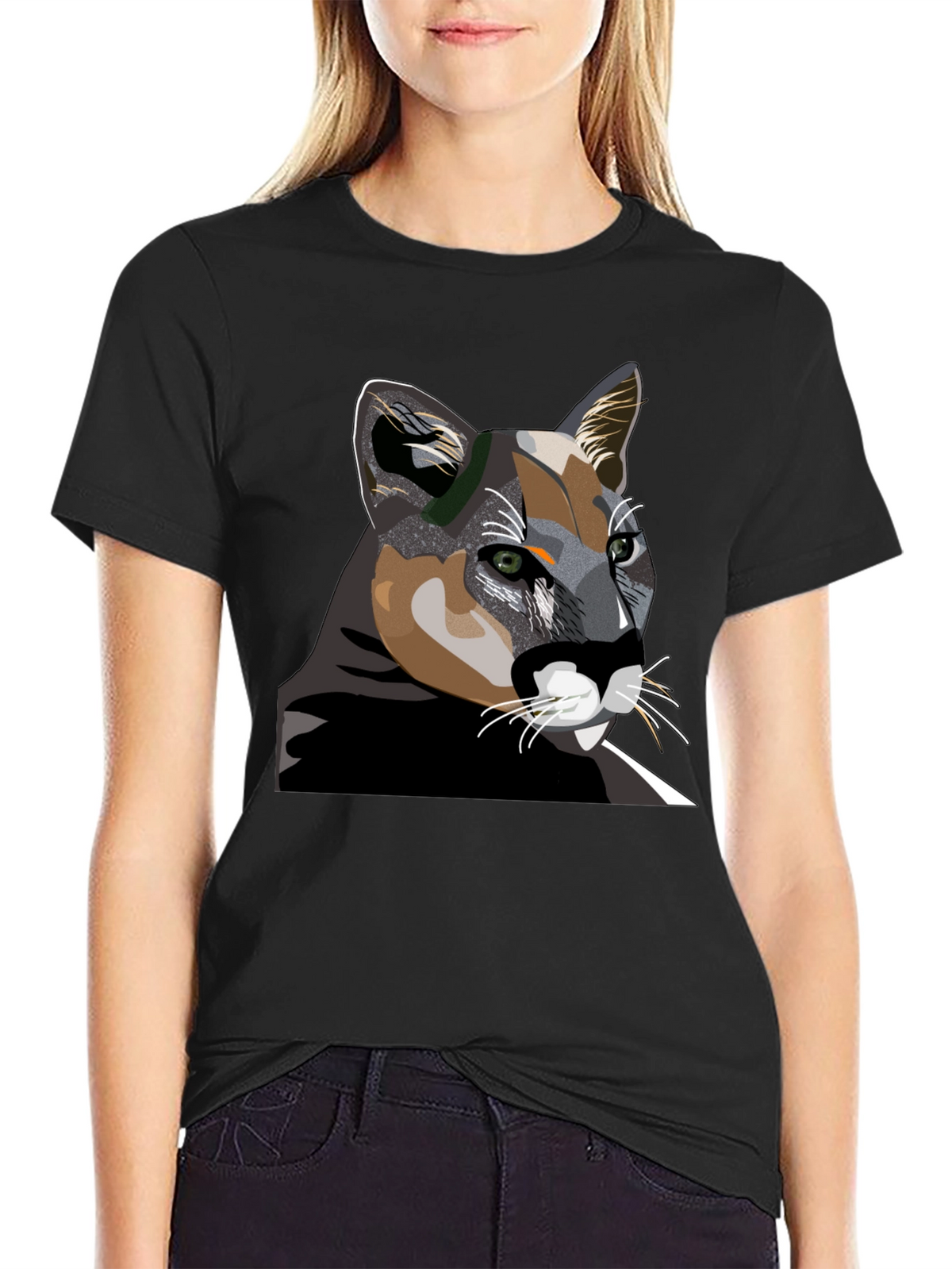 Cool Cat Graphic T-Shirt - Black Cotton Tee
