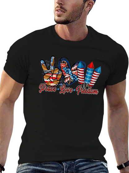 Peace Love Freedom Patriotic T-Shirt