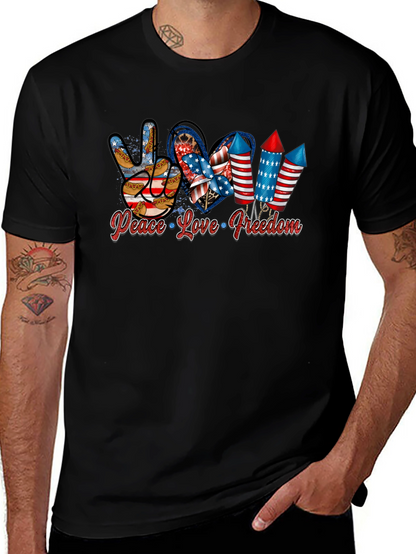 Peace Love Freedom Patriotic T-Shirt