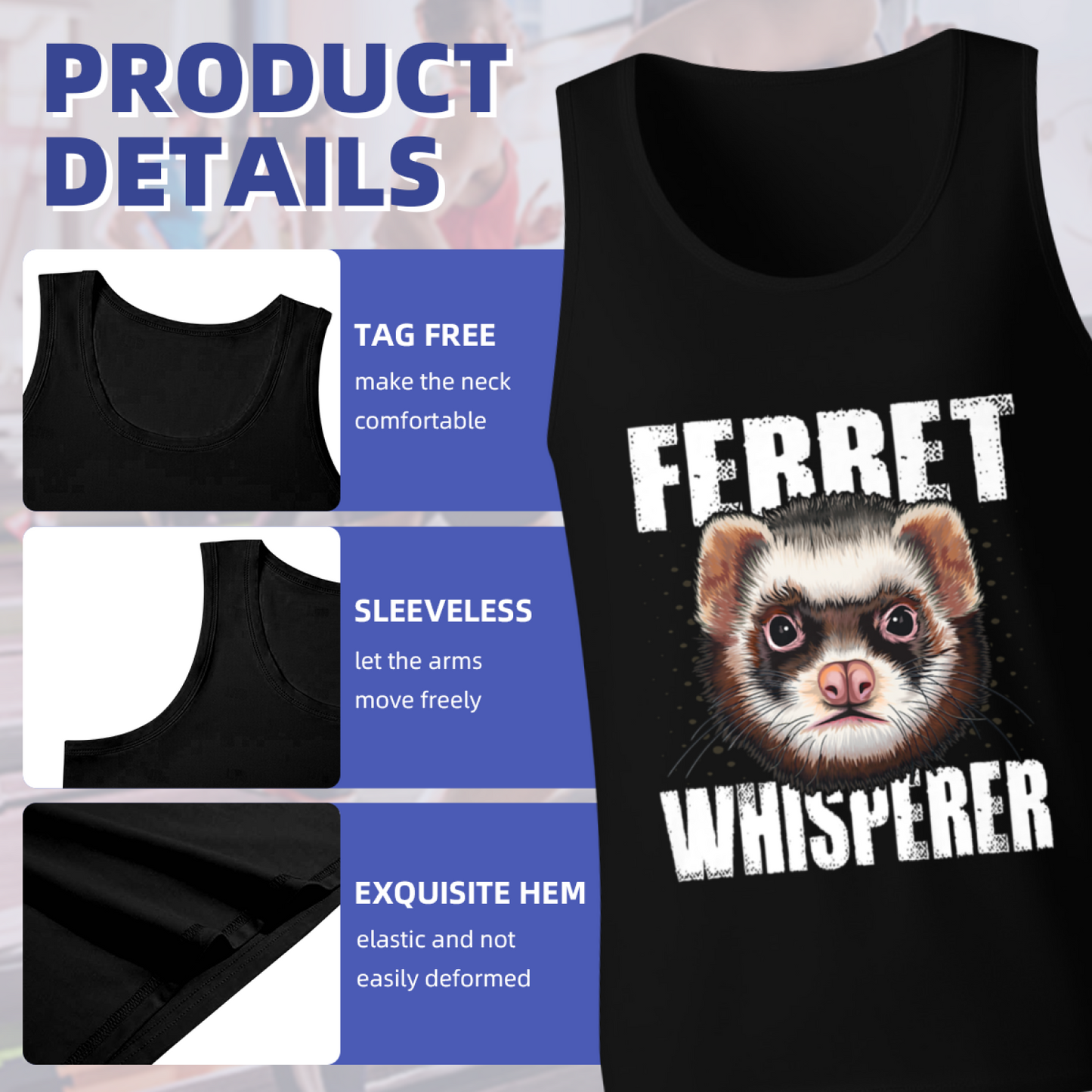 Ferret Whisperer Retro Distressed Ferret Lover Men Tank