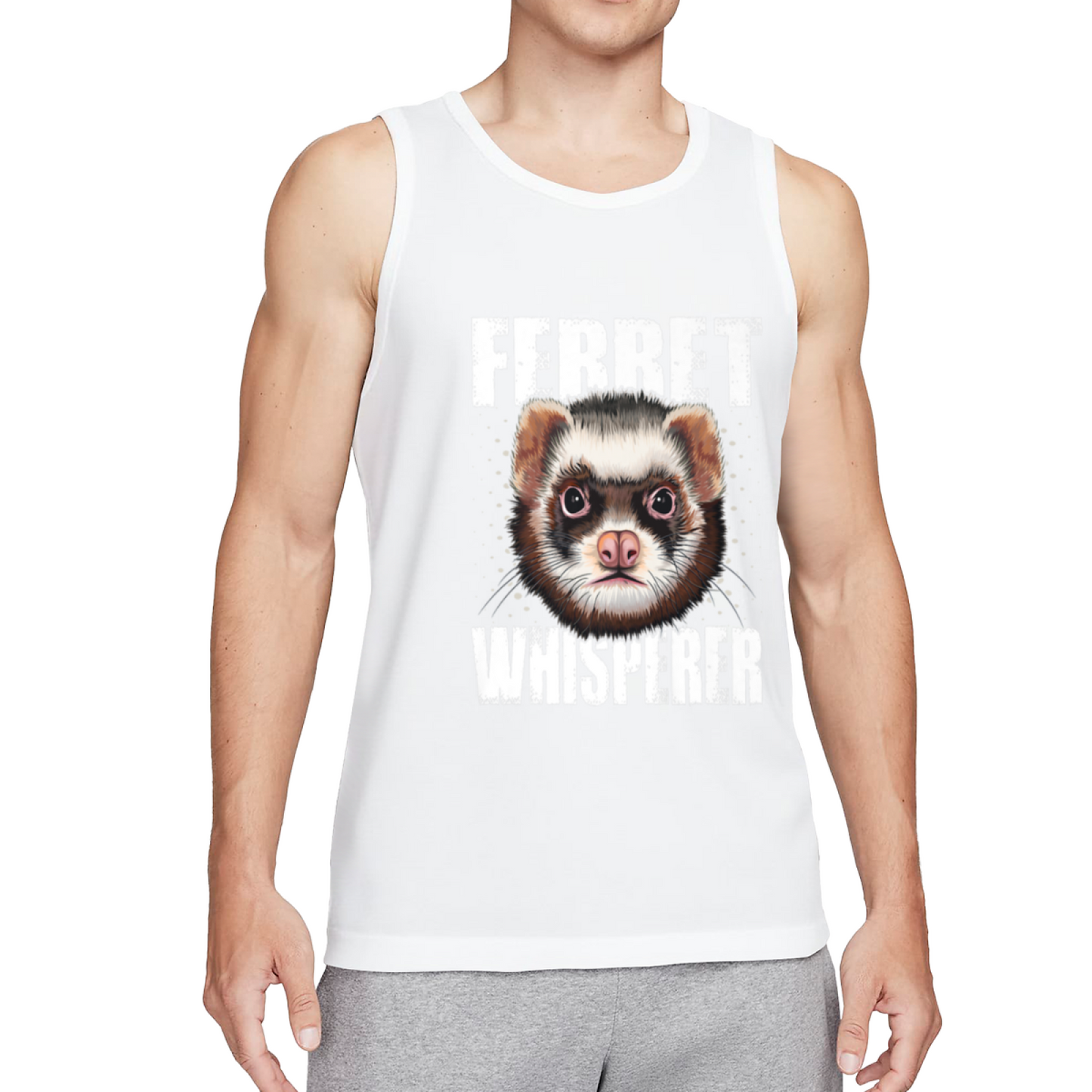 Ferret Whisperer Retro Distressed Ferret Lover Men Tank