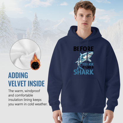 Before You Ask It Was A Shark Ocean Graphic Unisex Hoodie, Light Cozy Fit