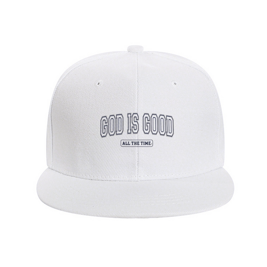 Faith God Is Good All The Time White Religious Snapback Hat