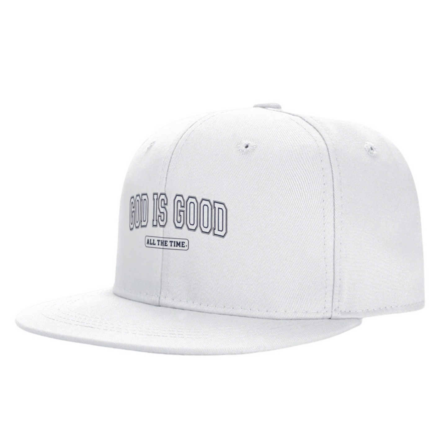Faith God Is Good All The Time White Religious Snapback Hat