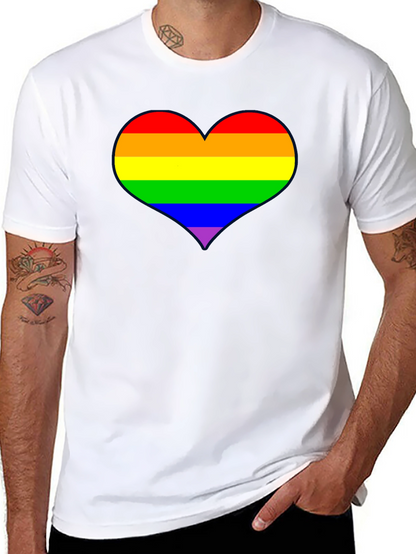 Rainbow Heart Pride T-Shirt - Black