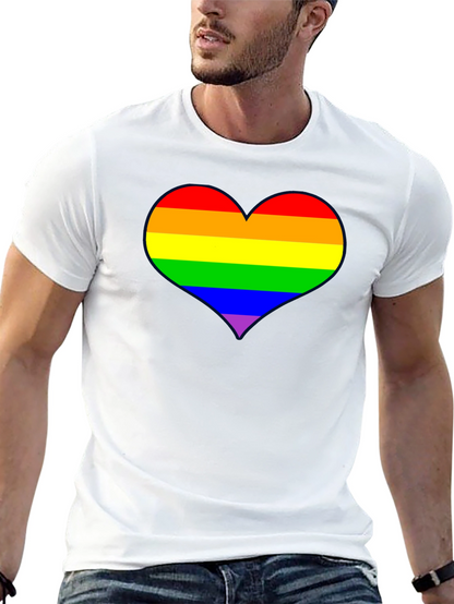 Rainbow Heart Pride T-Shirt - Black