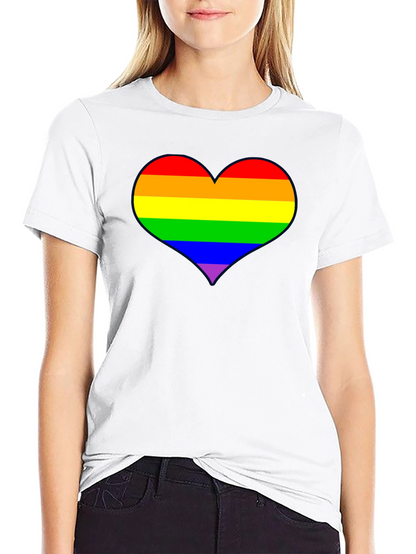 Rainbow Heart Pride T-Shirt - Black