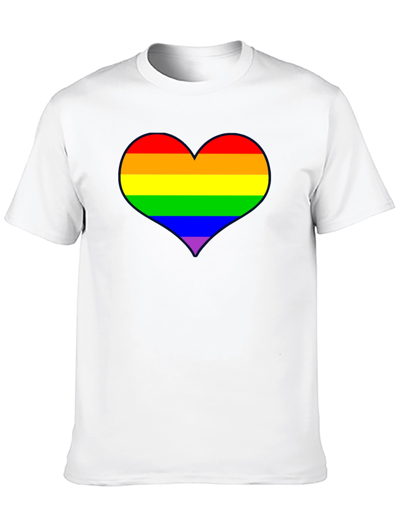 Rainbow Heart Pride T-Shirt - Black