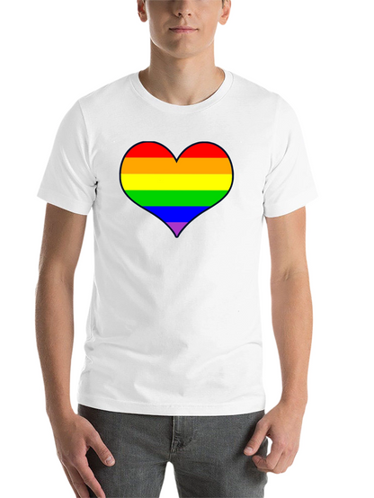 Rainbow Heart Pride T-Shirt - Black