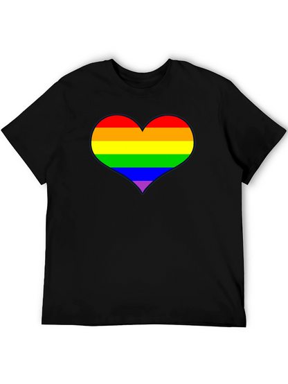 Rainbow Heart Pride T-Shirt - Black
