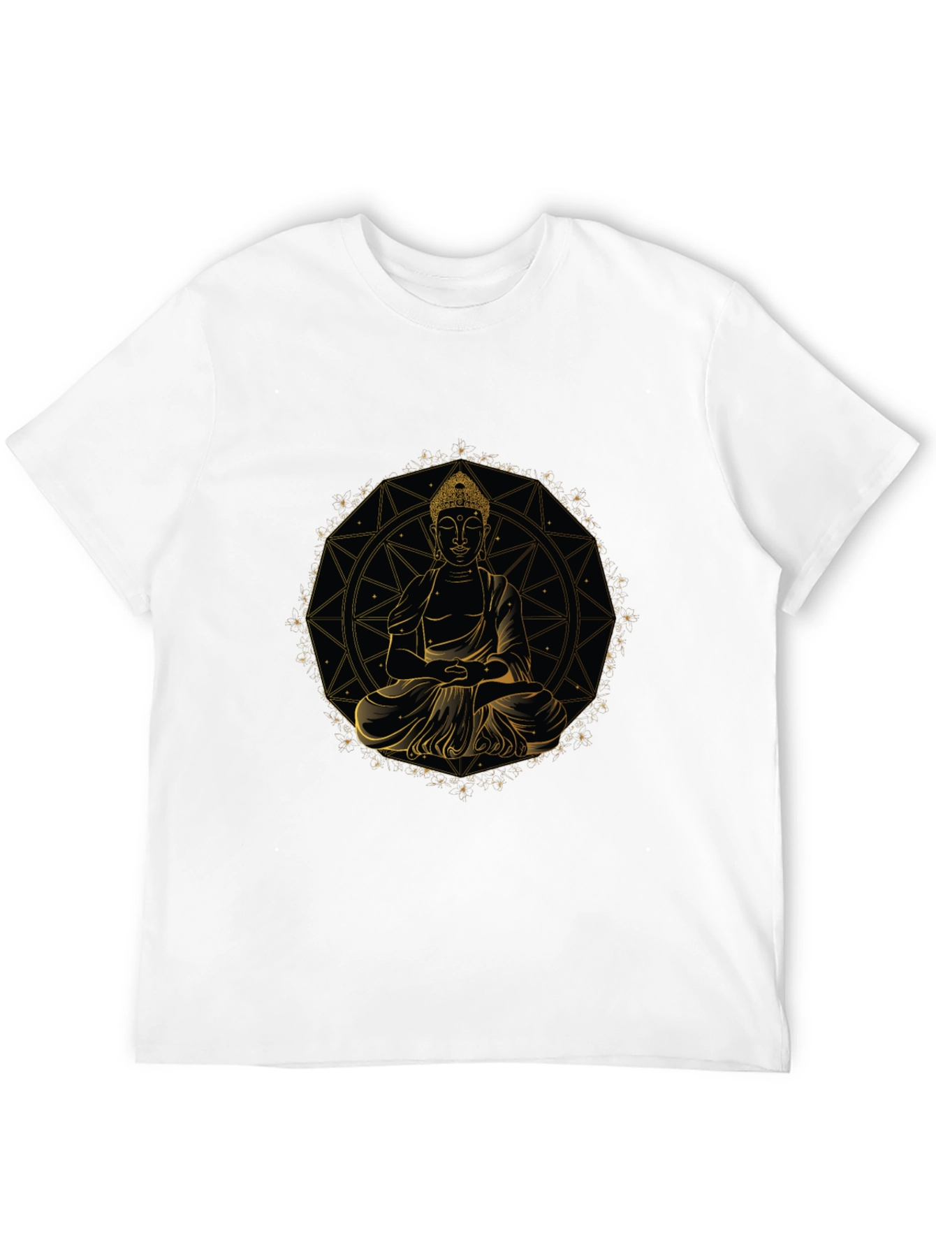 Buddha Mandala Graphic Tee - Black Cotton Comfort