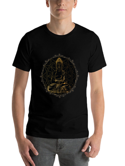 Buddha Mandala Graphic Tee - Black Cotton Comfort