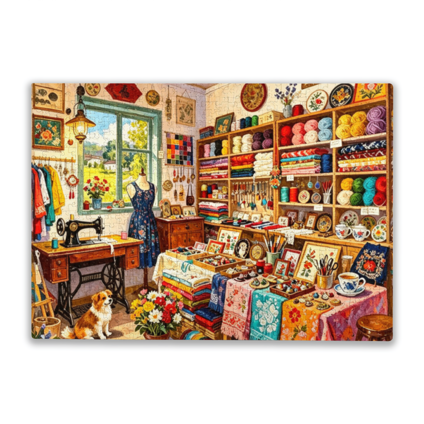 Lovely Old?Fashioned European Market Street Floral Life Scene Jigsaw Puzzle (300/500/1000pcs)