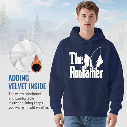 The Rodfather Fishing Lover Navy Hoodie, Comfort Angler Daily Hoodie