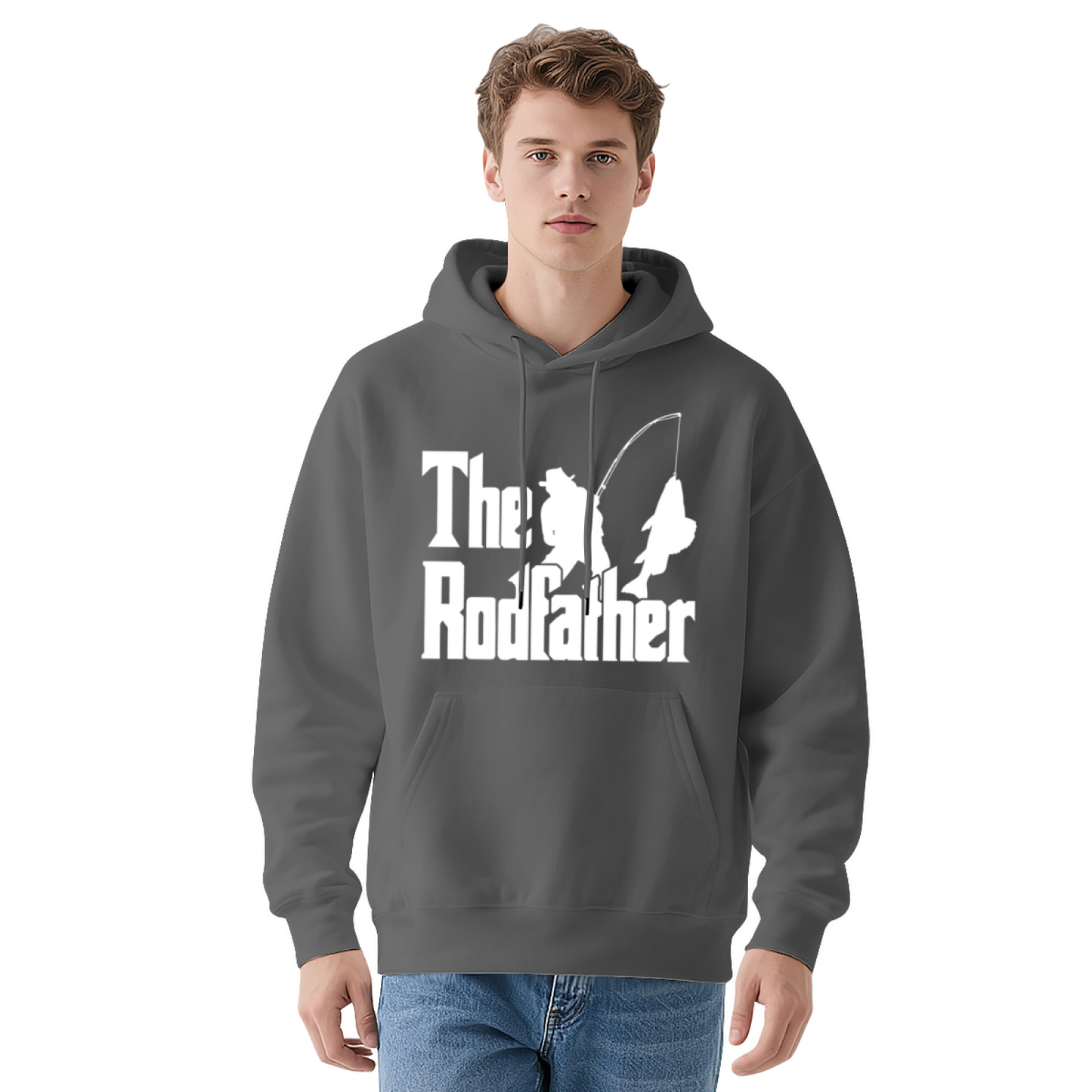 The Rodfather Fishing Lover Navy Hoodie, Comfort Angler Daily Hoodie