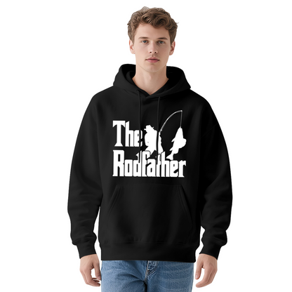 The Rodfather Fishing Lover Navy Hoodie, Comfort Angler Daily Hoodie