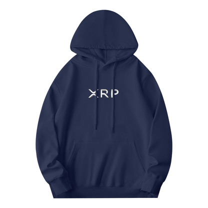 Clean XRP Crypto Logo Navy Hoodie, Comfort Minimal Investor Daily Hoodie