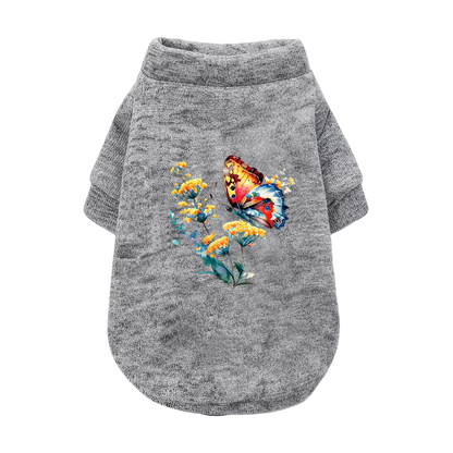 Watercolor Butterfly Floral Cozy Pet Pullover Sweater