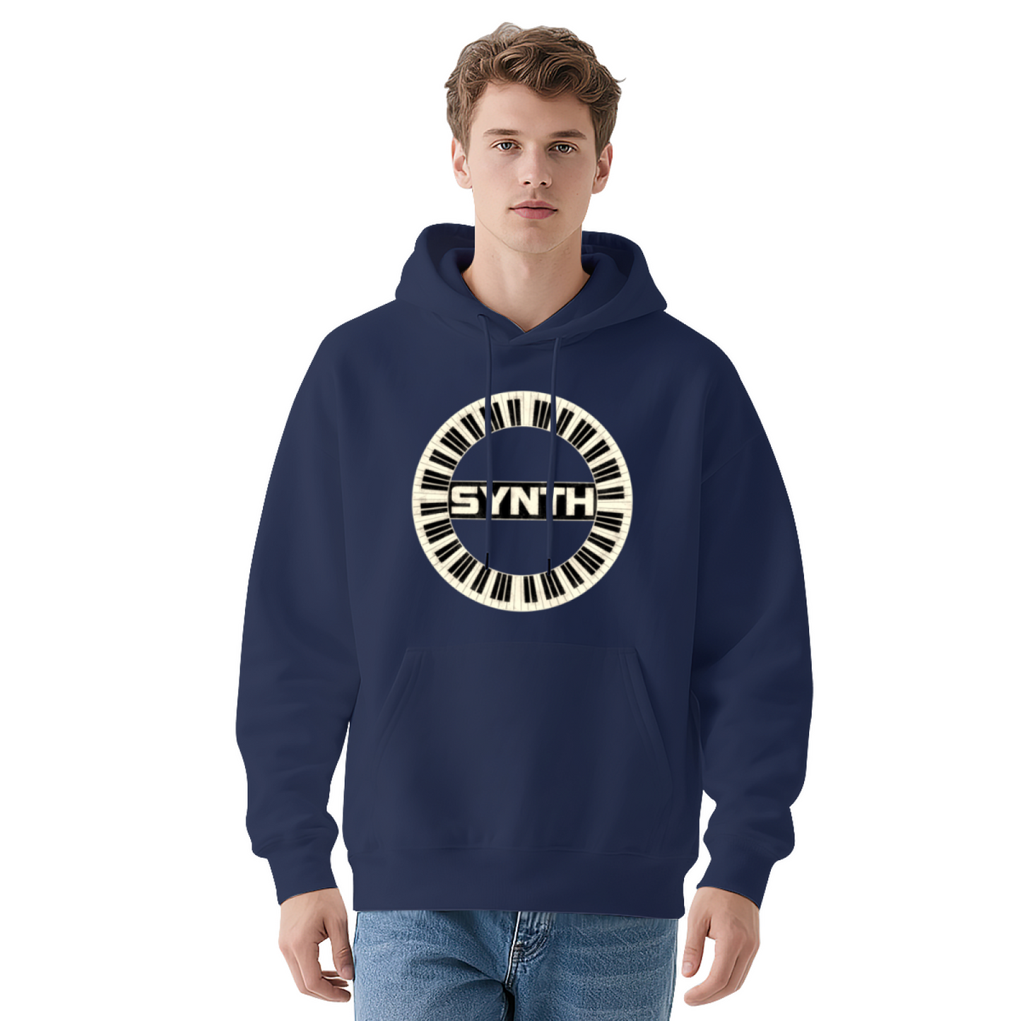 Circular Synth Piano Keyboard Music Hoodie, Comfort Musician Sweatshirt