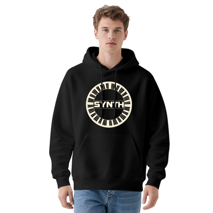 Circular Synth Piano Keyboard Music Hoodie, Comfort Musician Sweatshirt
