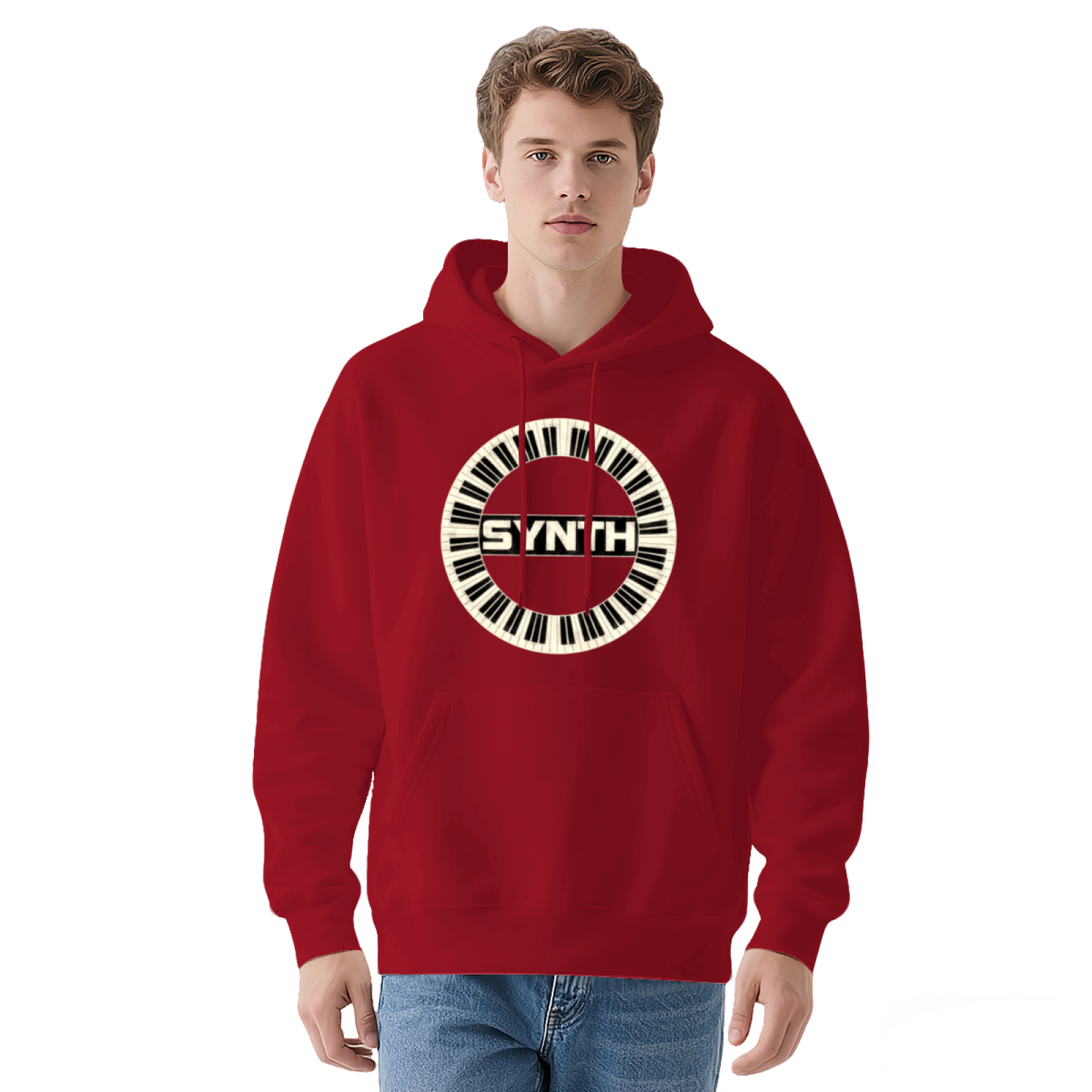 Circular Synth Piano Keyboard Music Hoodie, Comfort Musician Sweatshirt