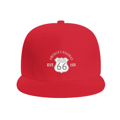 Vintage Route 66 America¡¯s Highway Retro Blue Flat Cap