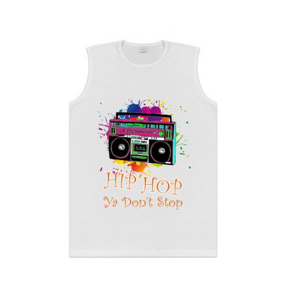 Hip Hop Ya Don¡¯t Stop Boombox Splash Print Tank