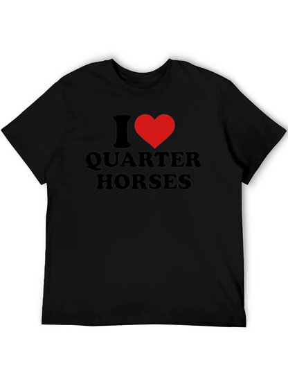 I Heart Quarter Horses Black Graphic T-Shirt