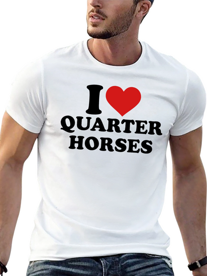 I Heart Quarter Horses Black Graphic T-Shirt