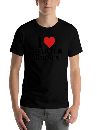 I Heart Quarter Horses Black Graphic T-Shirt