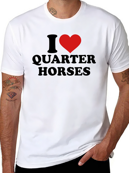 I Heart Quarter Horses Black Graphic T-Shirt