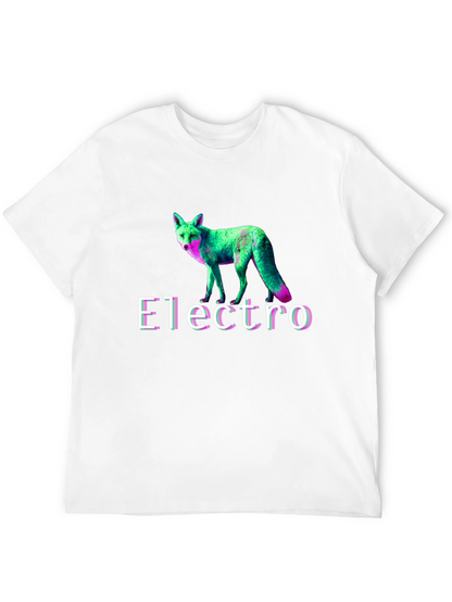 Electro Fox Graphic Tee - Stylish Black T-Shirt